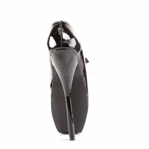 Product image of Devious Ballet-08 Black Patent, 7 inch (17.8 cm) Heel Court Pump Shoes