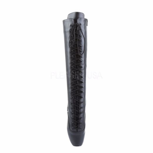 Product image of Devious Ballet-2020 Black Leather, 7 inch (17.8 cm) Heel Knee High Boot