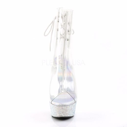 Product image of Pleaser Bejeweled-1018Dm-6 Clear/Silver Multi Rhinestone, 6 inch (15.2 cm) Heel, 1 3/4 inch (4.4 cm) Platform Ankle Boot