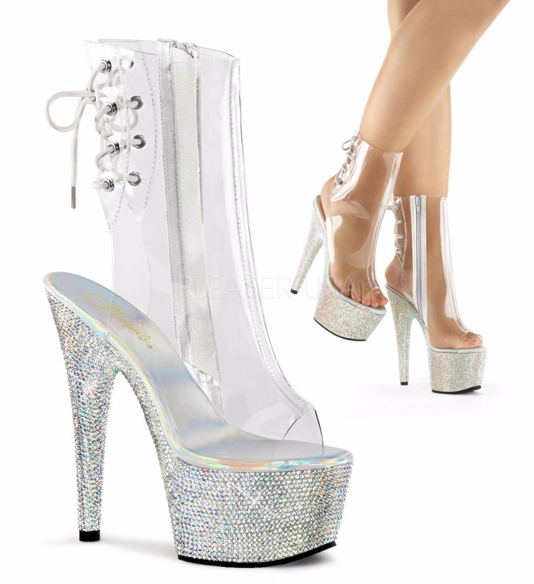 Silver on sale pleaser boots