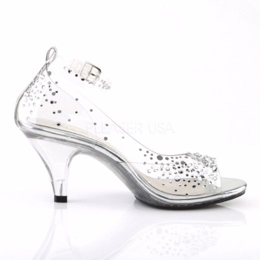 Product image of Fabulicious Belle-330Rs Clear/Clear, 3 inch (7.6 cm) Heel, 1/8 inch (0.3 cm) Platform Sandal Shoes