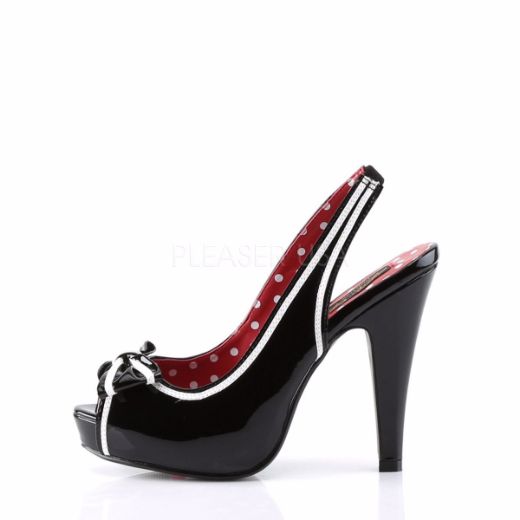 Product image of Pin Up Couture Bettie-05 Black Patent, 4 1/2 inch (11.4 cm) Heel, 1 inch (2.5 cm) Platform Sandal Shoes