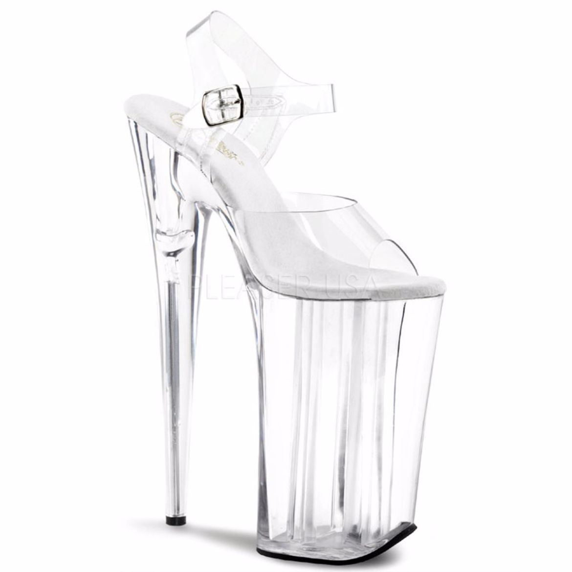 Product image of Pleaser Beyond-008 Clear/Clear, 10 inch (25.4 cm) Heel, 6 1/4 inch (15.9 cm) Platform Sandal Shoes