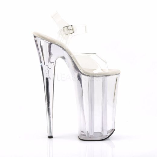 Product image of Pleaser Beyond-008 Clear/Clear, 10 inch (25.4 cm) Heel, 6 1/4 inch (15.9 cm) Platform Sandal Shoes