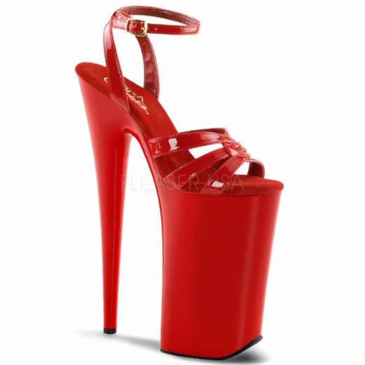 Product image of Pleaser Beyond-012 Red/Red, 10 inch (25.4 cm) Heel, 6 1/4 inch (15.9 cm) Platform Sandal Shoes