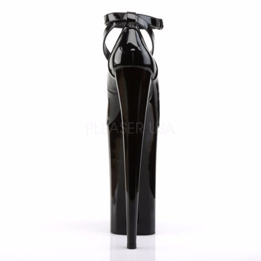 Product image of Pleaser Beyond-087 Black/Black, 10 inch (25.4 cm) Heel, 6 1/4 inch (15.9 cm) Platform Court Pump Shoes