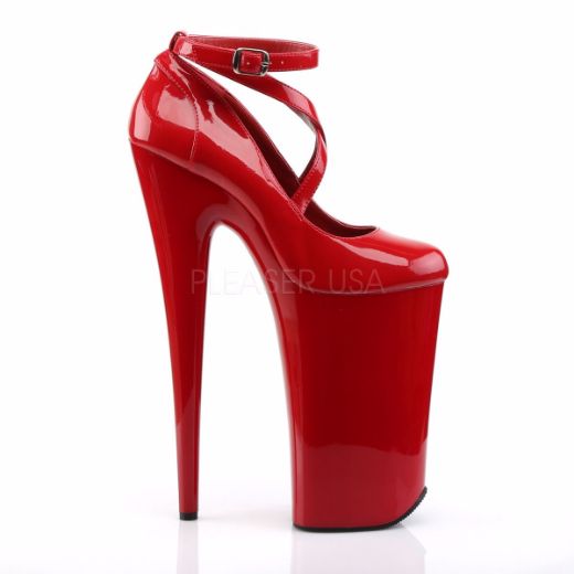 Product image of Pleaser Beyond-087 Red/Red, 10 inch (25.4 cm) Heel, 6 1/4 inch (15.9 cm) Platform Court Pump Shoes