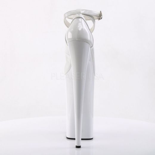 Product image of Pleaser Beyond-087 White/White, 10 inch (25.4 cm) Heel, 6 1/4 inch (15.9 cm) Platform Court Pump Shoes
