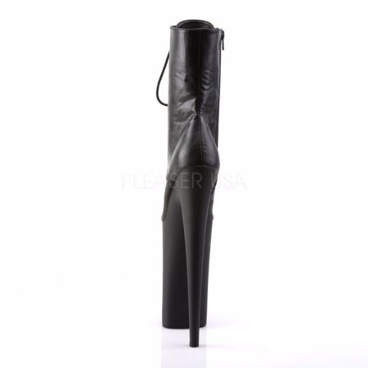 Product image of Pleaser Beyond-1020 Black Faux Leather/Black Matte, 10 inch (25.4 cm) Heel, 6 1/4 inch (15.9 cm) Platform Ankle Boot