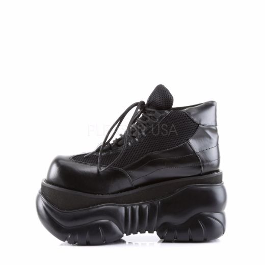 Product image of Demonia Boxer-01 Black Vegan Leather, 4 inch Platform Ankle Boot
