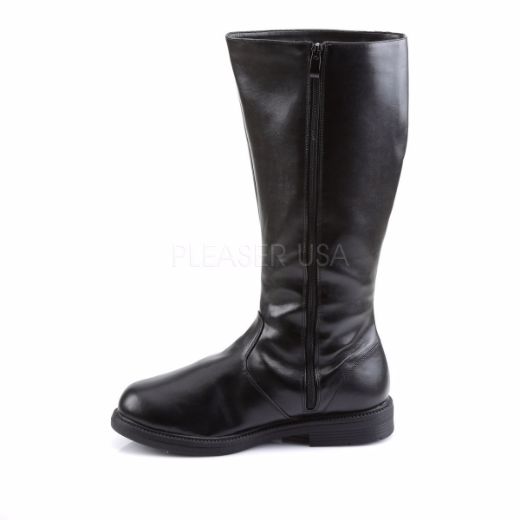 Product image of Funtasma Captain-100 Black Pu, 1 inch (2.5 cm) Heel Knee High Boot