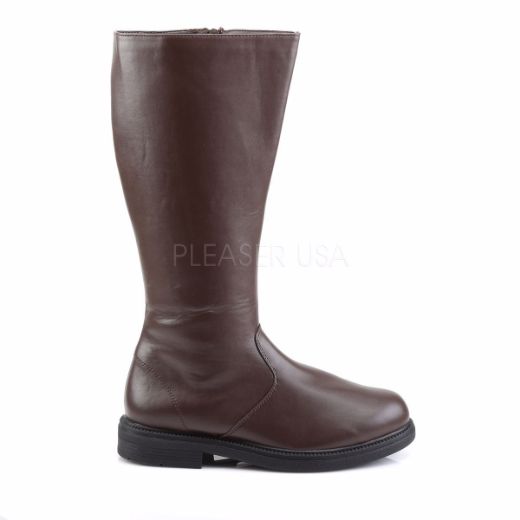 Product image of Funtasma Captain-100 Brown Pu, 1 inch (2.5 cm) Heel Knee High Boot