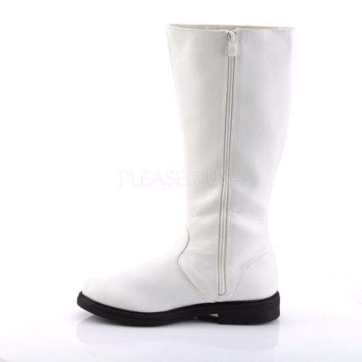 Product image of Funtasma Captain-100 White Pu, 1 inch (2.5 cm) Heel Knee High Boot