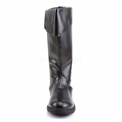Product image of Funtasma Captain-105 Black Pu, 1 inch (2.5 cm) Heel Knee High Boot