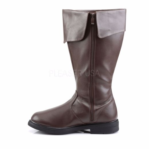 Product image of Funtasma Captain-105 Brown Pu,1  inch (2.5 cm) Heel Knee High Boot