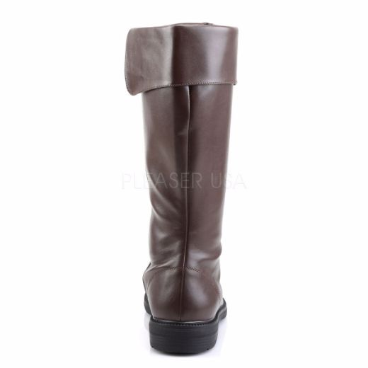 Product image of Funtasma Captain-105 Brown Pu,1  inch (2.5 cm) Heel Knee High Boot