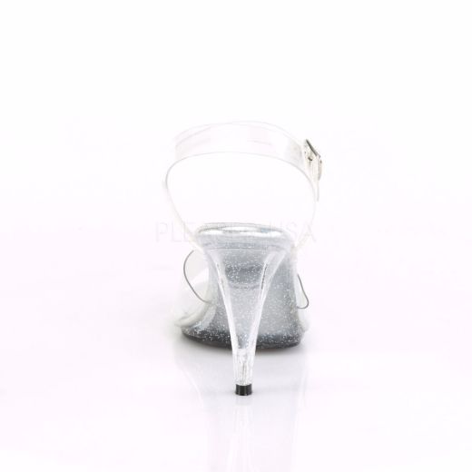 Product image of Fabulicious Caress-408Mg Clear/Clear, 4 inch (10.2 cm) Heel, 1/8 inch (0.3 cm) Platform Sandal Shoes