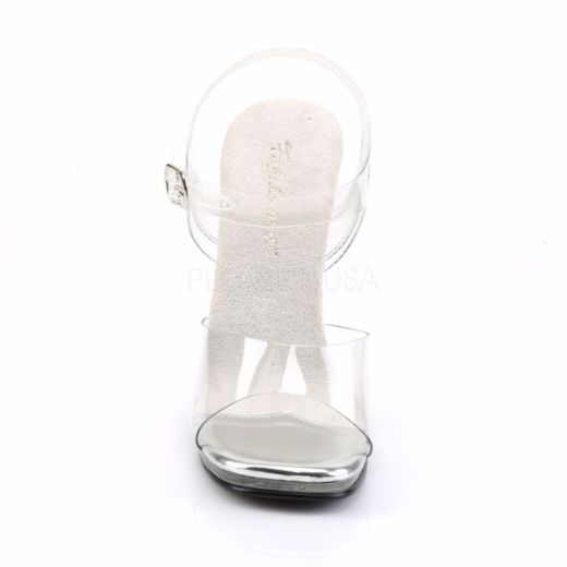 Product image of Fabulicious Chic-08 Clear/Clear, 4 1/2 inch (11.4 cm) Heel, 1/4 inch (0.6 cm) Platform Sandal Shoes