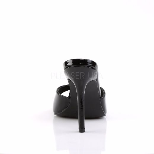 Product image of Pleaser Classique-01 Black Patent, 4 inch (10.2 cm) Heel Slide Mule Shoes