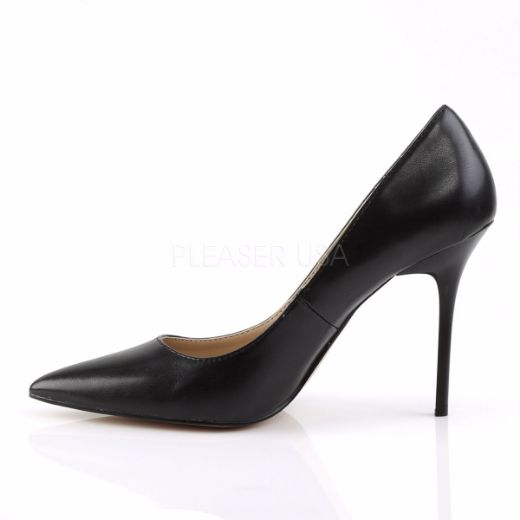 Product image of Pleaser Classique-20 Black Kid Pu, 4 inch (10.2 cm) Heel Court Pump Shoes