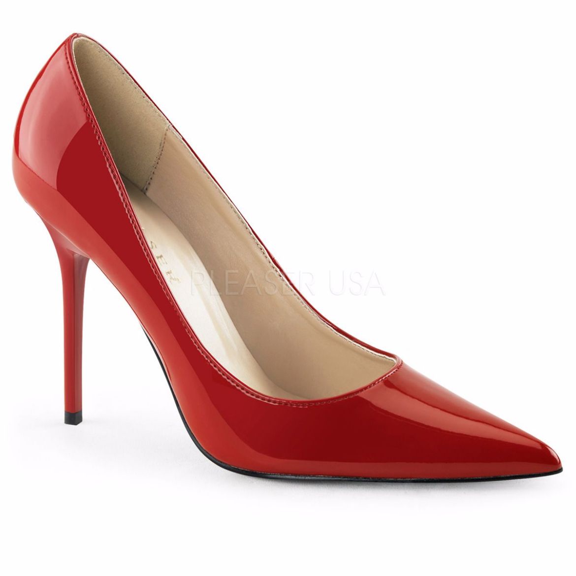 Product image of Pleaser Classique-20 Red Patent, 4 inch (10.2 cm) Heel Court Pump Shoes