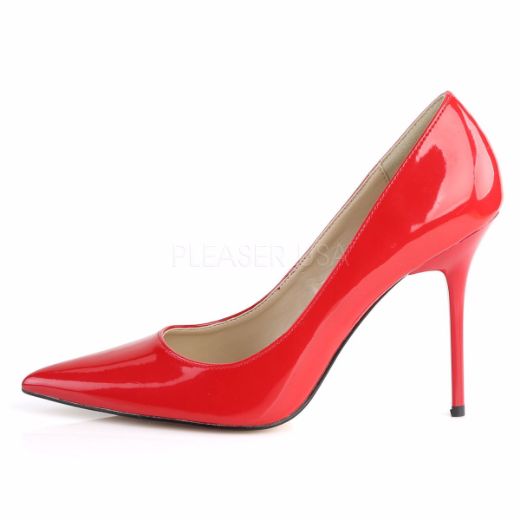 Product image of Pleaser Classique-20 Red Patent, 4 inch (10.2 cm) Heel Court Pump Shoes