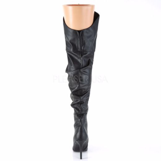 Product image of Pleaser Classique-3011 Black Faux Leather, 4 inch (10.2 cm) Heel Thigh High Boot