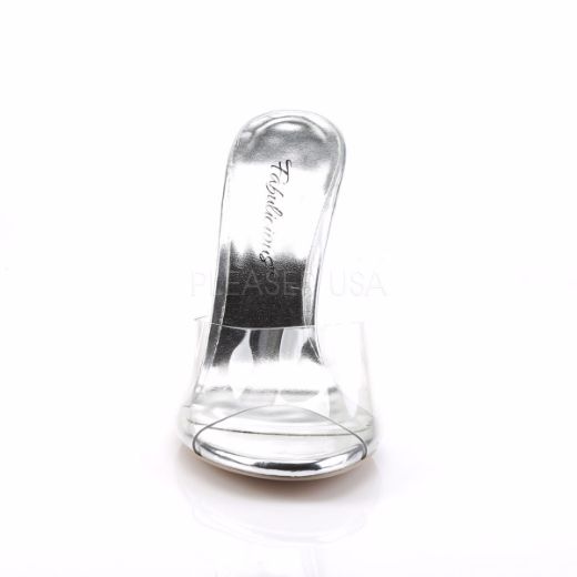 Product image of Fabulicious Clearly-401 Clear Lucite, 4 1/2 inch (11.4 cm) Heel, 1/4 inch (0.6 cm) Platform Slide Mule Shoes