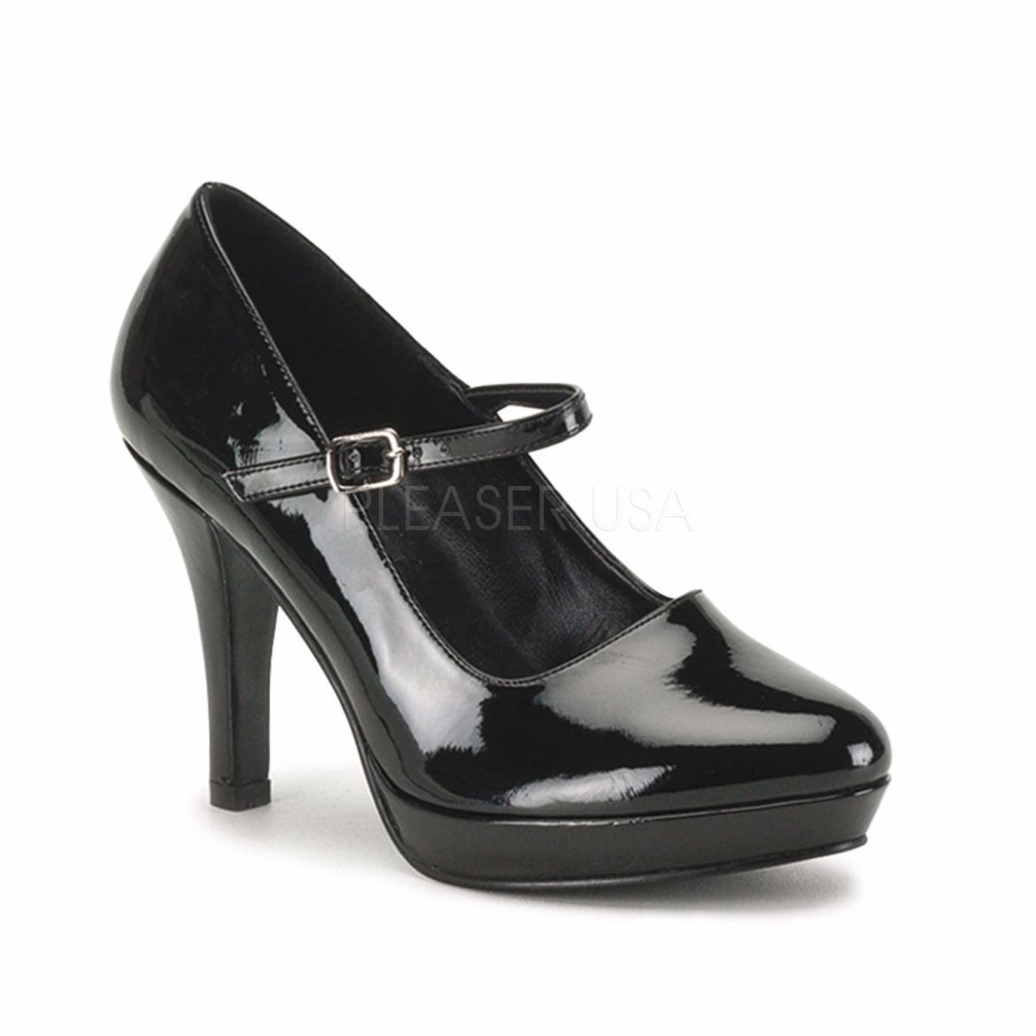Product image of Funtasma Contessa-50X Black Patent, 4 inch (10.2 cm) Heel, 3/4 inch (1.9 cm) Platform Court Pump Shoes