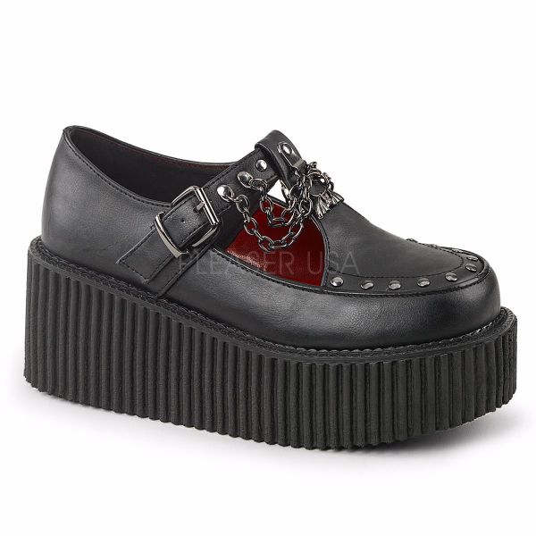 leather platform creepers
