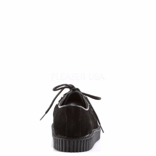 Product image of Demonia Creeper-602S Black Suede, 1 inch Platform Court Pump Shoes