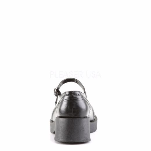 Product image of Demonia Crux-07 Black Vegan Leather, 2 inch (5.1 cm) Heel, Platform Court Pump Shoes