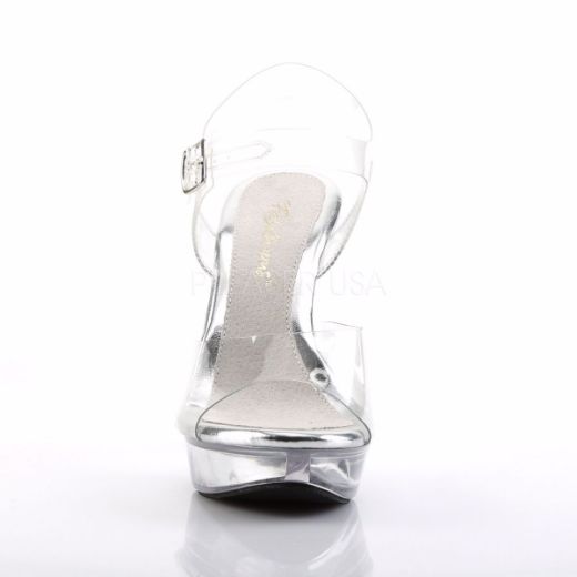 Product image of Fabulicious Cocktail-508 Clear/Clear, 5 inch (12.7 cm) Heel, 1 inch (2.5 cm) Platform Sandal Shoes