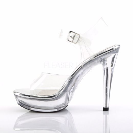 Product image of Fabulicious Cocktail-508 Clear/Clear, 5 inch (12.7 cm) Heel, 1 inch (2.5 cm) Platform Sandal Shoes
