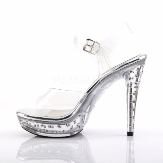 Product image of Fabulicious Cocktail-508Sdt Clear/Clear, 5 inch (12.7 cm) Heel, 1 inch (2.5 cm) Platform Slide Mule Shoes