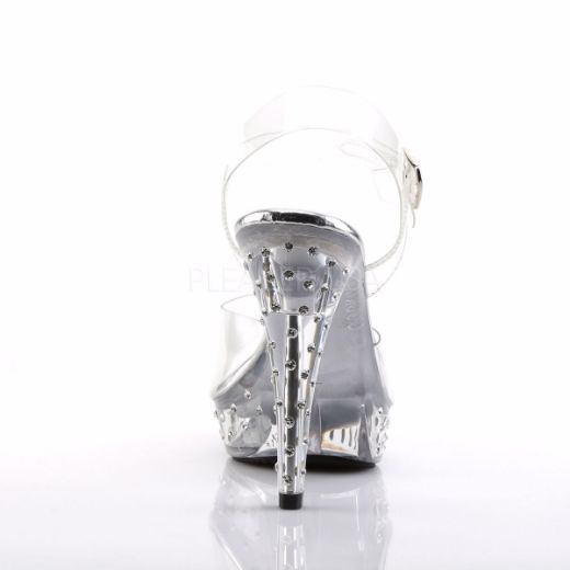 Product image of Fabulicious Cocktail-508Sdt Clear/Clear, 5 inch (12.7 cm) Heel, 1 inch (2.5 cm) Platform Slide Mule Shoes