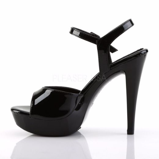 Product image of Fabulicious Cocktail-509 Black/Black, 5 inch (12.7 cm) Heel, 1 inch (2.5 cm) Platform Sandal Shoes