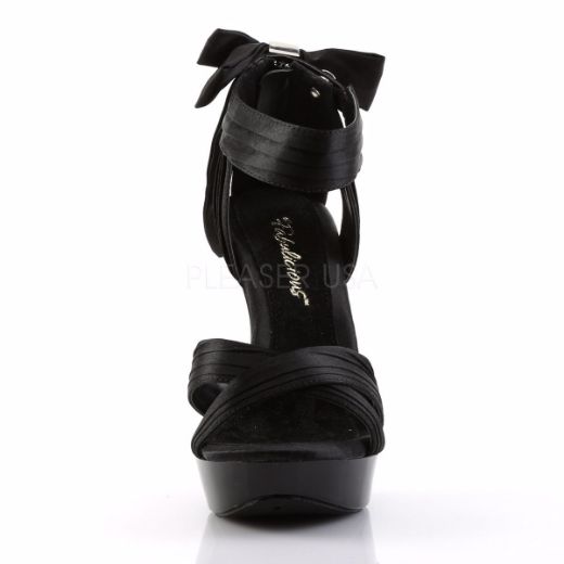 Product image of Fabulicious Cocktail-568 Black Satin/Black, 5 inch (12.7 cm) Heel, 1 inch (2.5 cm) Platform Sandal Shoes