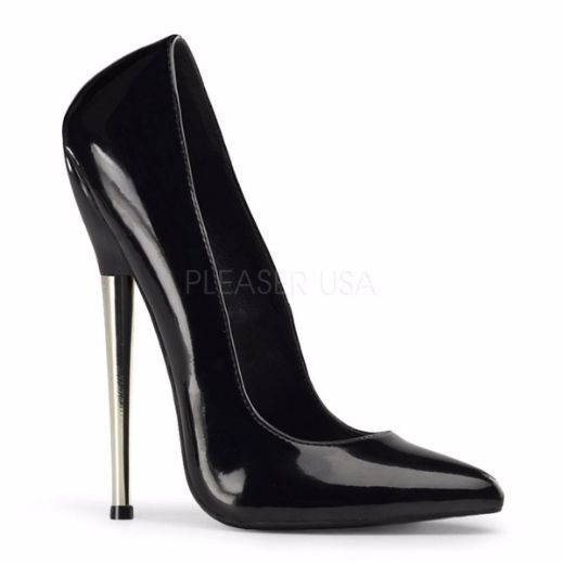Product image of Devious Dagger-01 Black Patent, 6 1/4 inch (15.9 cm) Heel Court Pump Shoes