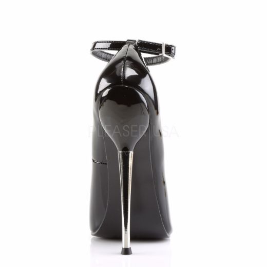 Product image of Devious Dagger-12 Black Patent, 6 1/4 inch (15.9 cm) Heel Court Pump Shoes