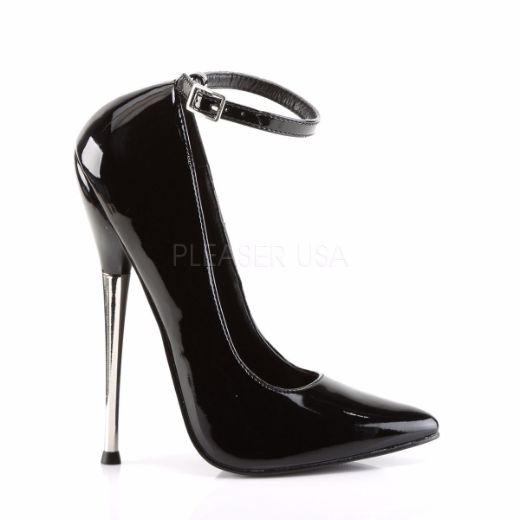 Product image of Devious Dagger-12 Black Patent, 6 1/4 inch (15.9 cm) Heel Court Pump Shoes
