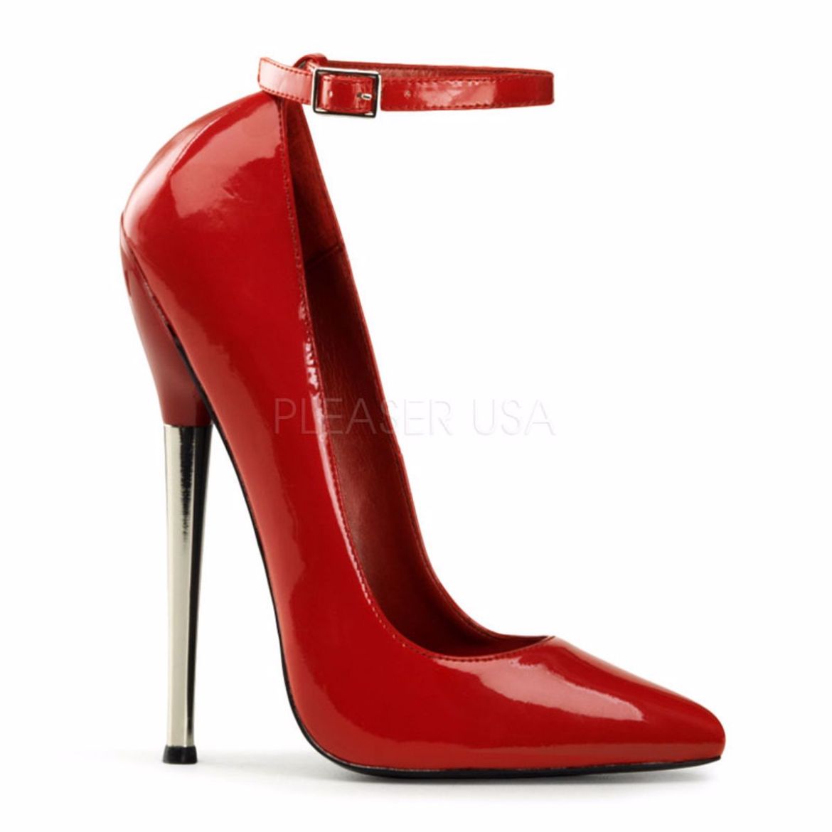 Product image of Devious Dagger-12 Red Patent, 6 1/4 inch (15.9 cm) Heel Court Pump Shoes