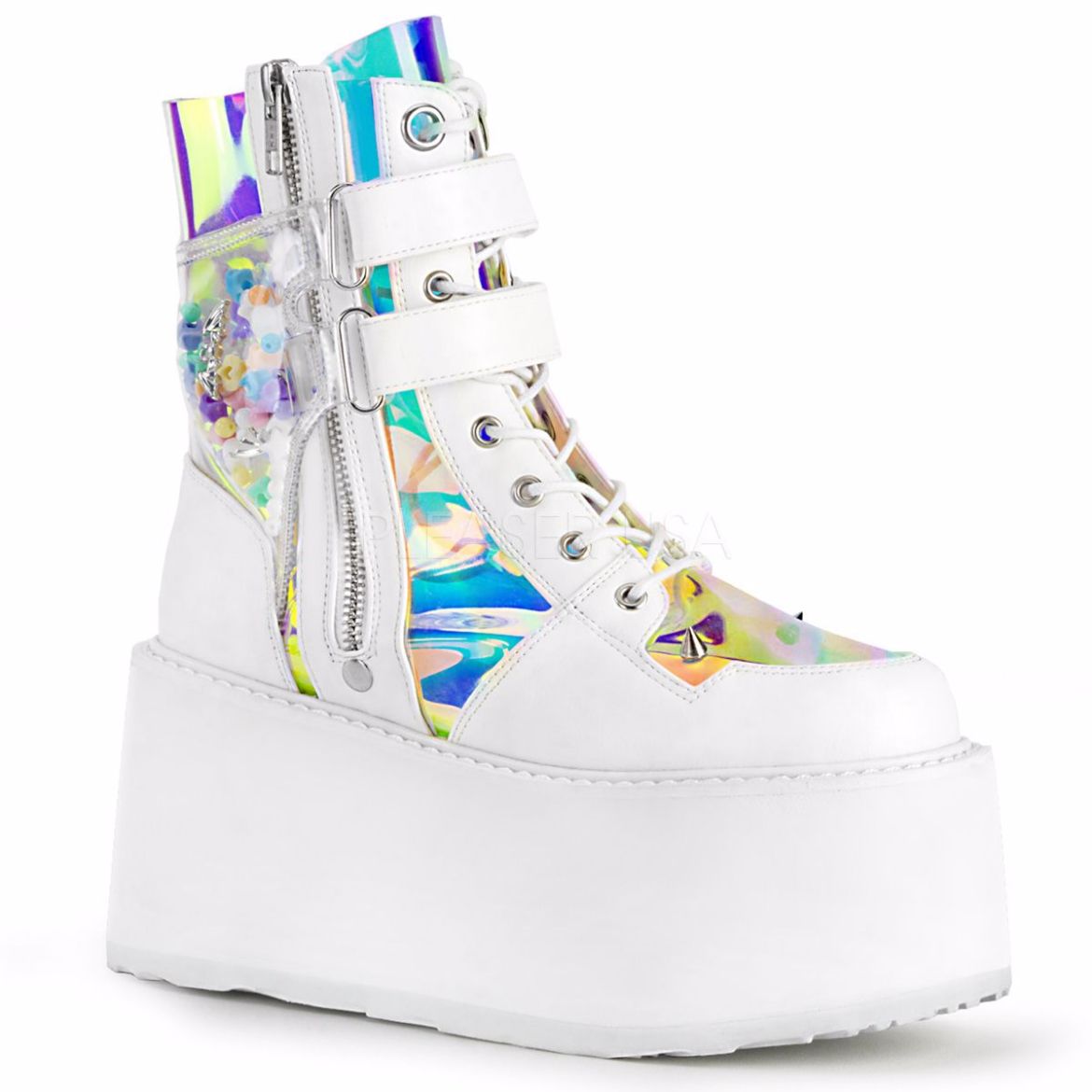 Clear rainbow clearance platform boots