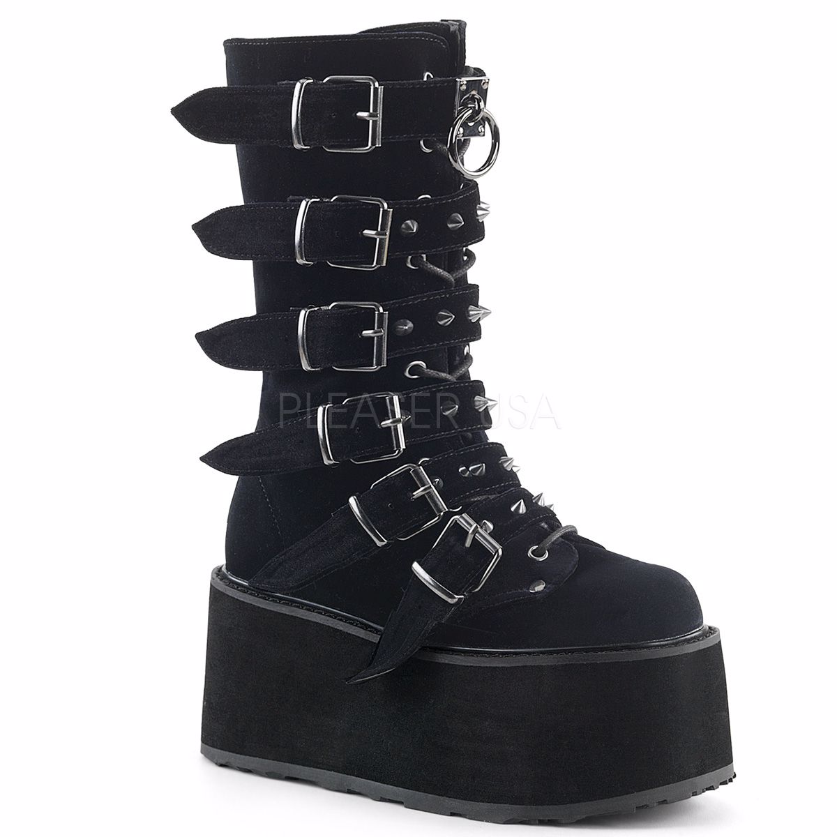 platform knee high boots demonia