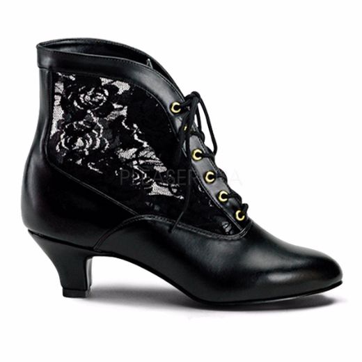 Product image of Funtasma Dame-05 Black Pu-Lace, 2 inch (5.1 cm) Heel Ankle Boot