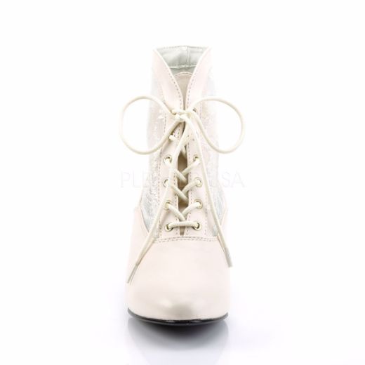 Product image of Funtasma Dame-05 Ivory Pu-Lace, 2 inch (5.1 cm) Heel Ankle Boot