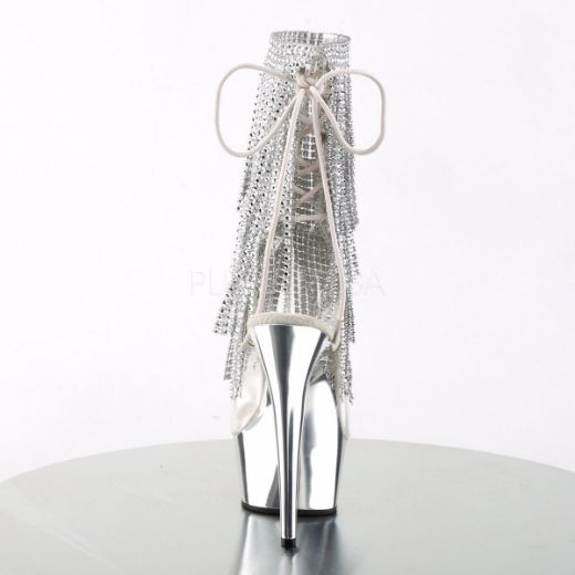 Product image of Pleaser Delight-1017Rsf Clear-Silver/Silver Chrome, 6 inch (15.2 cm) Heel, 1 3/4 inch (4.4 cm) Platform Ankle Boot
