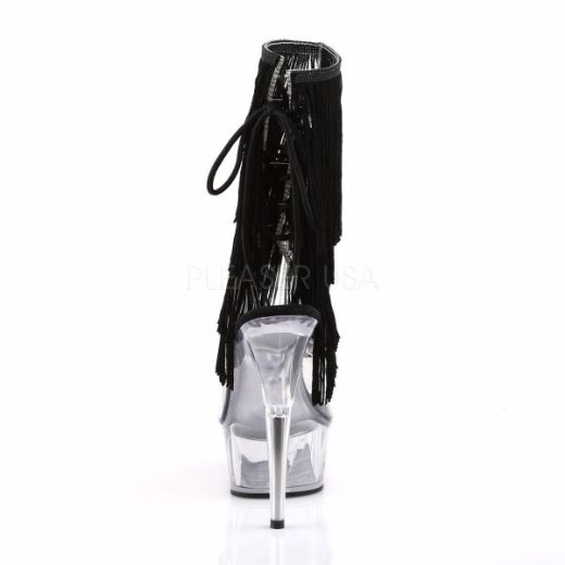 Product image of Pleaser Delight-1017Tf Clear-Black/Clear, 6 inch (15.2 cm) Heel, 1 3/4 inch (4.4 cm) Platform Ankle Boot