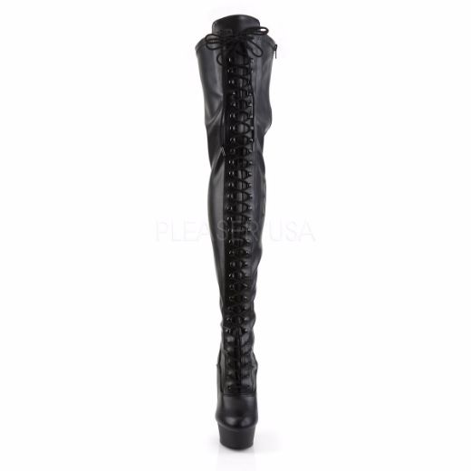 Sky High Shoes Premium Alternative Footwear Retailer UK. Pleaser Delight 3023 Thigh High Boots Black Stret Sky High Shoes