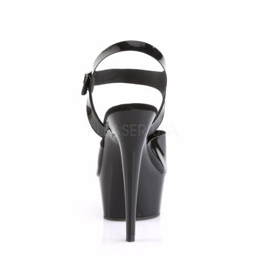 Product image of Pleaser Delight-608N Black (Jelly-Like) Tpu/Black, 6 inch (15.2 cm) Heel, 1 3/4 inch (4.4 cm) Platform Sandal Shoes